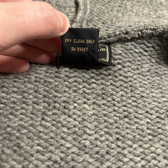 Abercrombie & Fitch 100% Lamb Wool Knit Zip Up Grey Sweater Size Medium - Picture 7 of 13